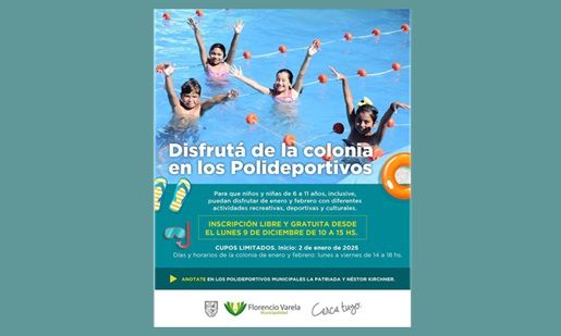 F. Varela: Inscripción para la colonia de verano en los polideportivos municipales